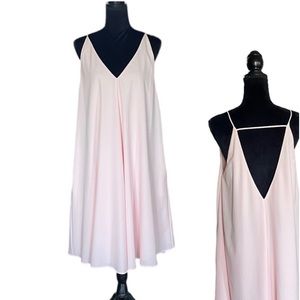 Lumiere pullover blush pink Aline spaghetti strap open back dress size medium
